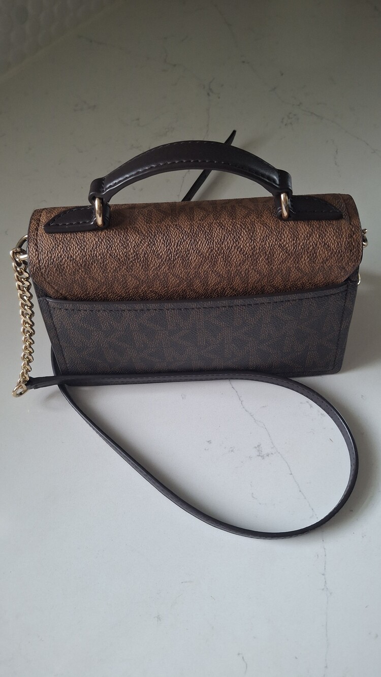Michael Kors Grace Medium Envelope MK Signature Monogram Top Handle Crossbody - Picture 3 of 14